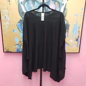 Chico's Oversized Black Lightweight Drape Sweater